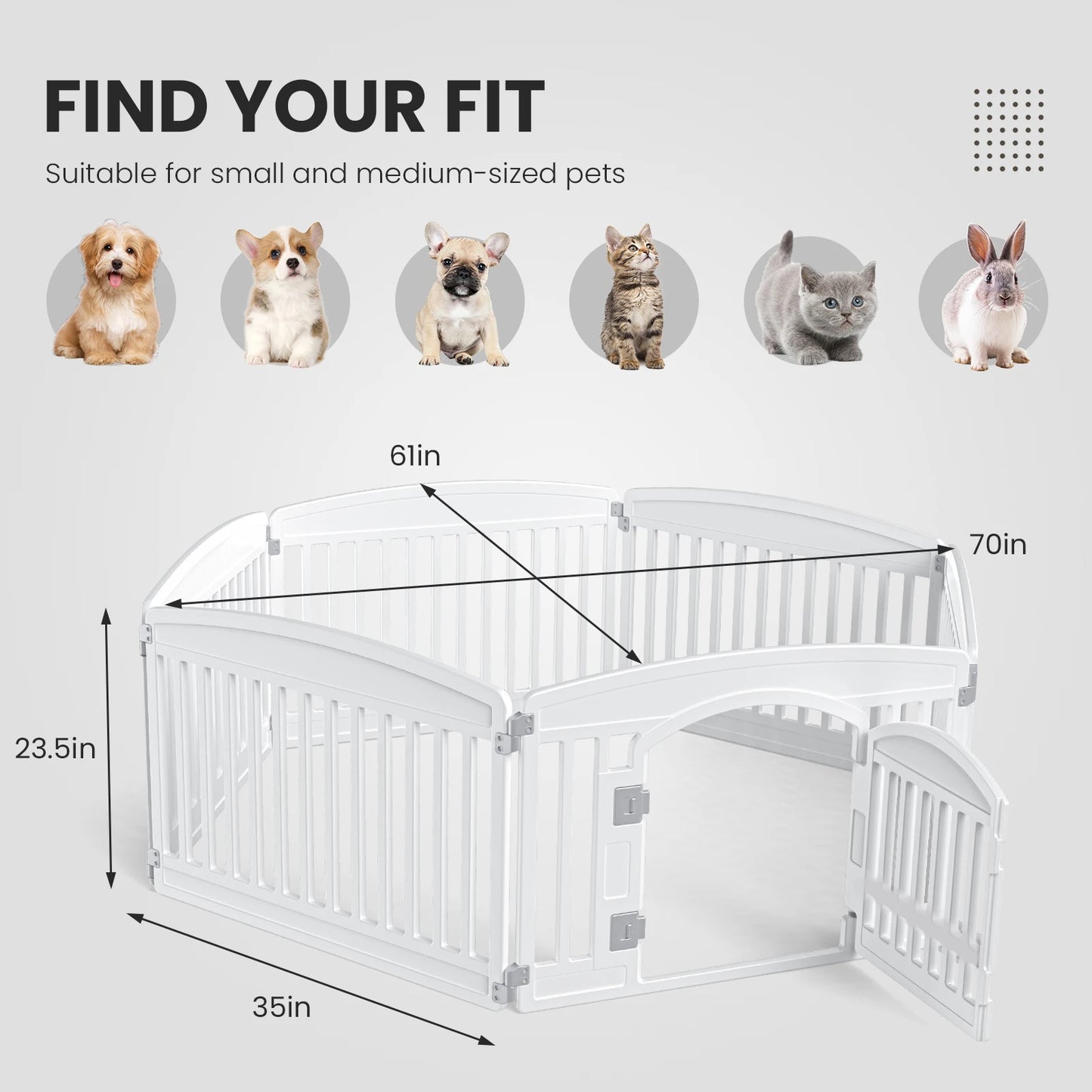 Plastic Dog Playpen for Indoor & Outdoor Use