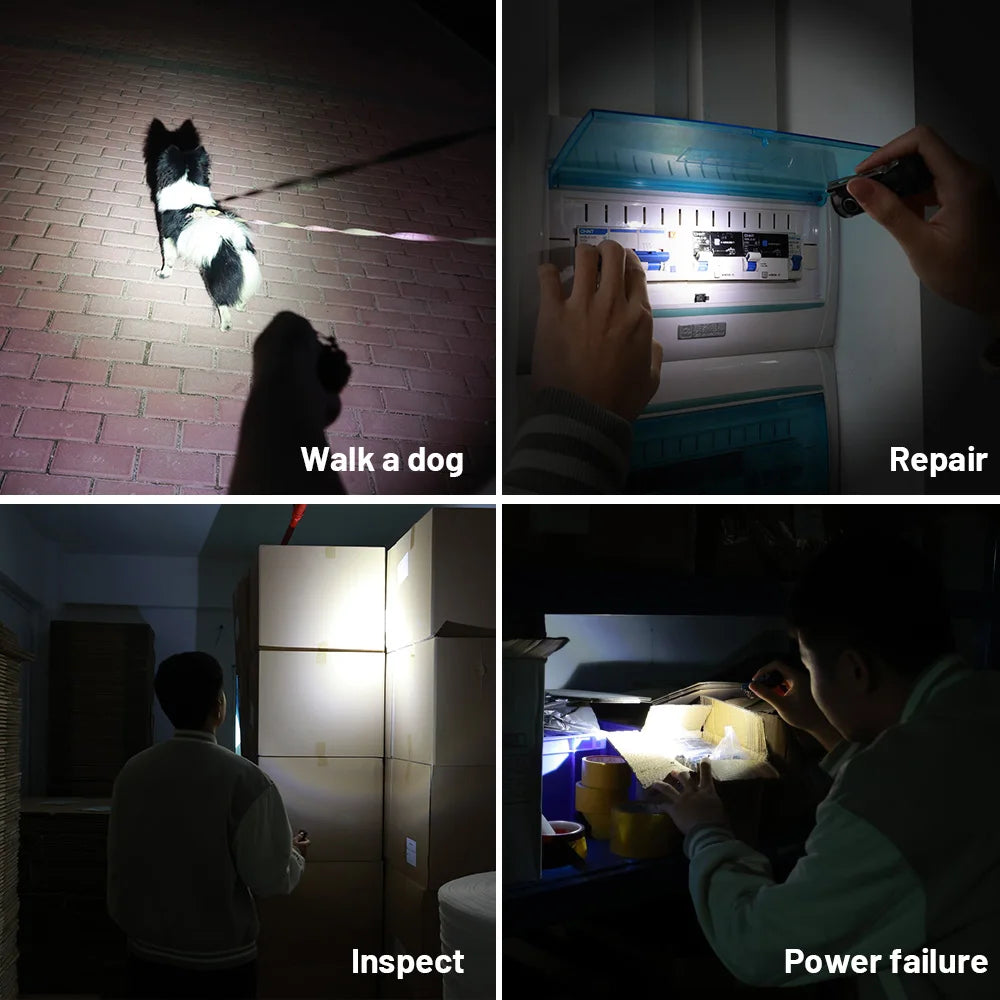 Mini Rechargeable LED Flashlight with Magnetic Base