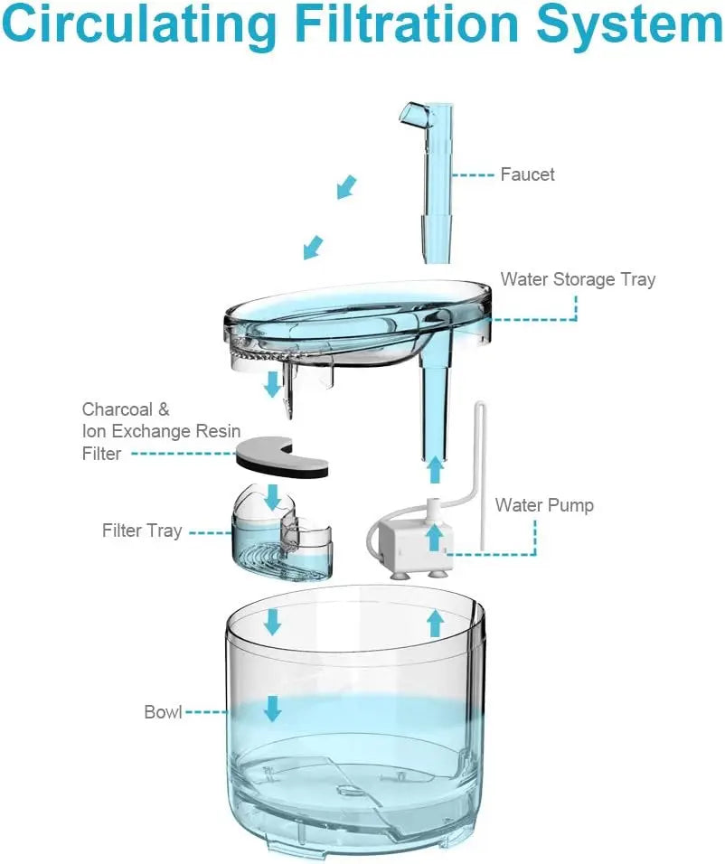 Automatic Pet Water Fountain with Filtration System