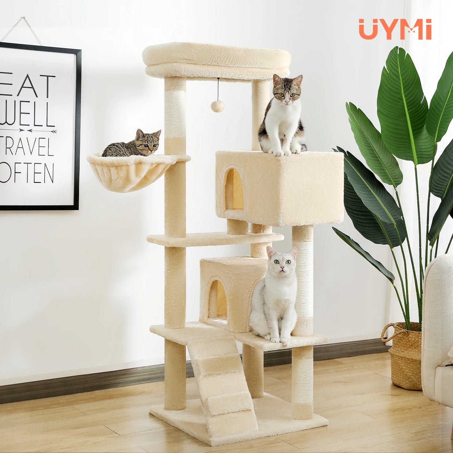 Multi-Level Cat Tree with Hammock & Scratching Posts