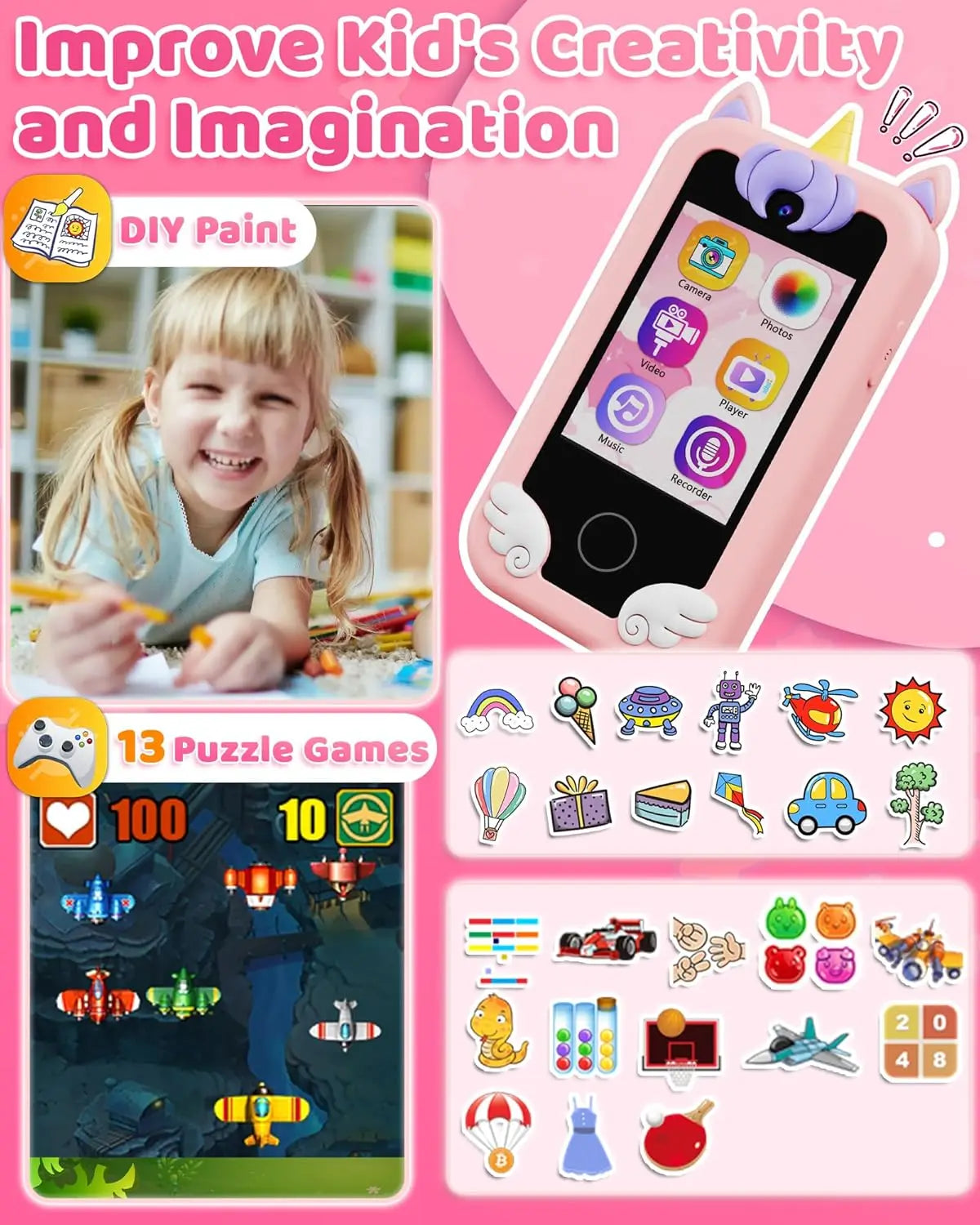 Kids Digital Camera & MP3 Player Toy Phone