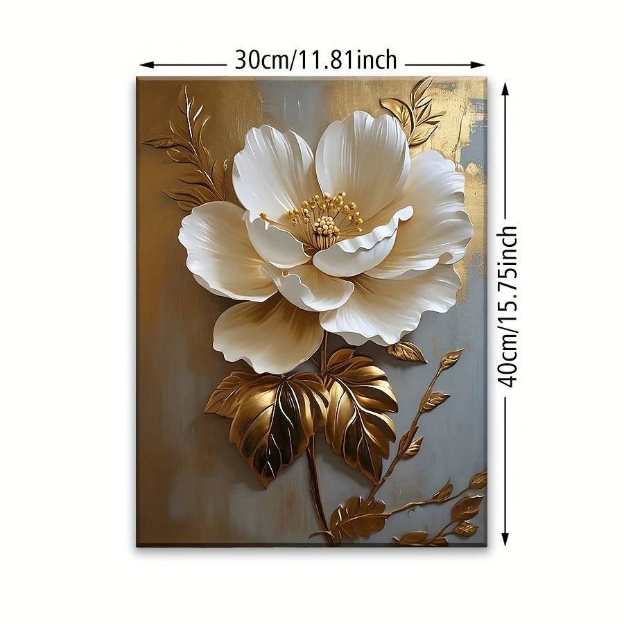 Elegant White Floral Canvas Wall Art