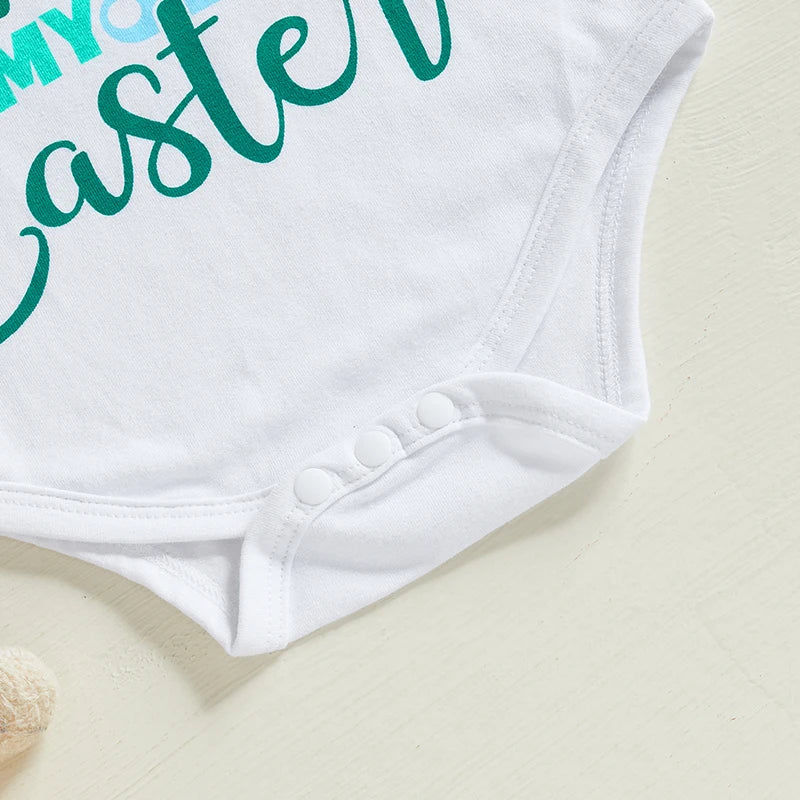 Baby Easter Outfit with Romper Suspender Pants and Hat