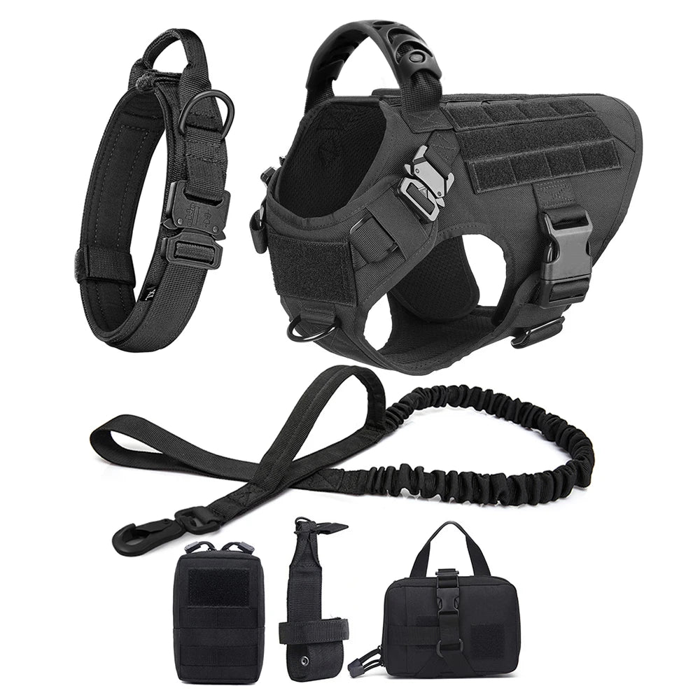 PETRAVEL Adjustable Dog Harness & Collar Set – Durable Nylon Vest with Quick Release & No-Pull Design