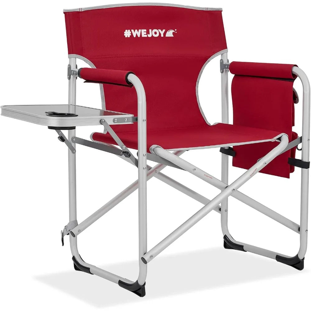 Folding Director Chair with Side Table and Umbrella Holder