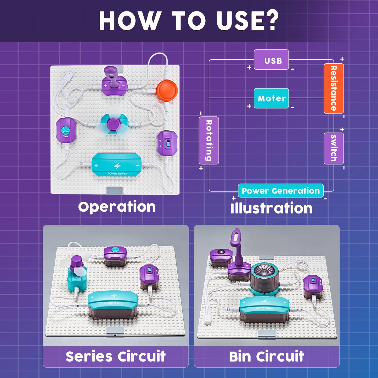 STEM Electronics Circuit Kit for Kids – 53PCS Educational Science Set
