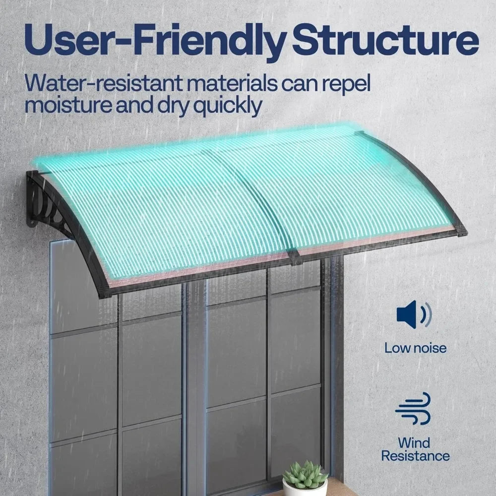 Polycarbonate Window Door Awning Canopy with Black Bracket