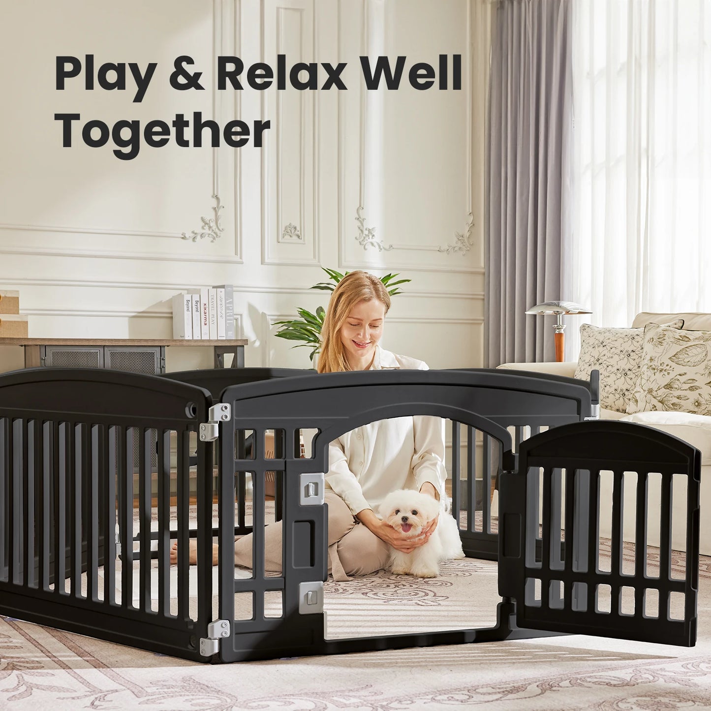 Plastic Dog Playpen for Indoor & Outdoor Use