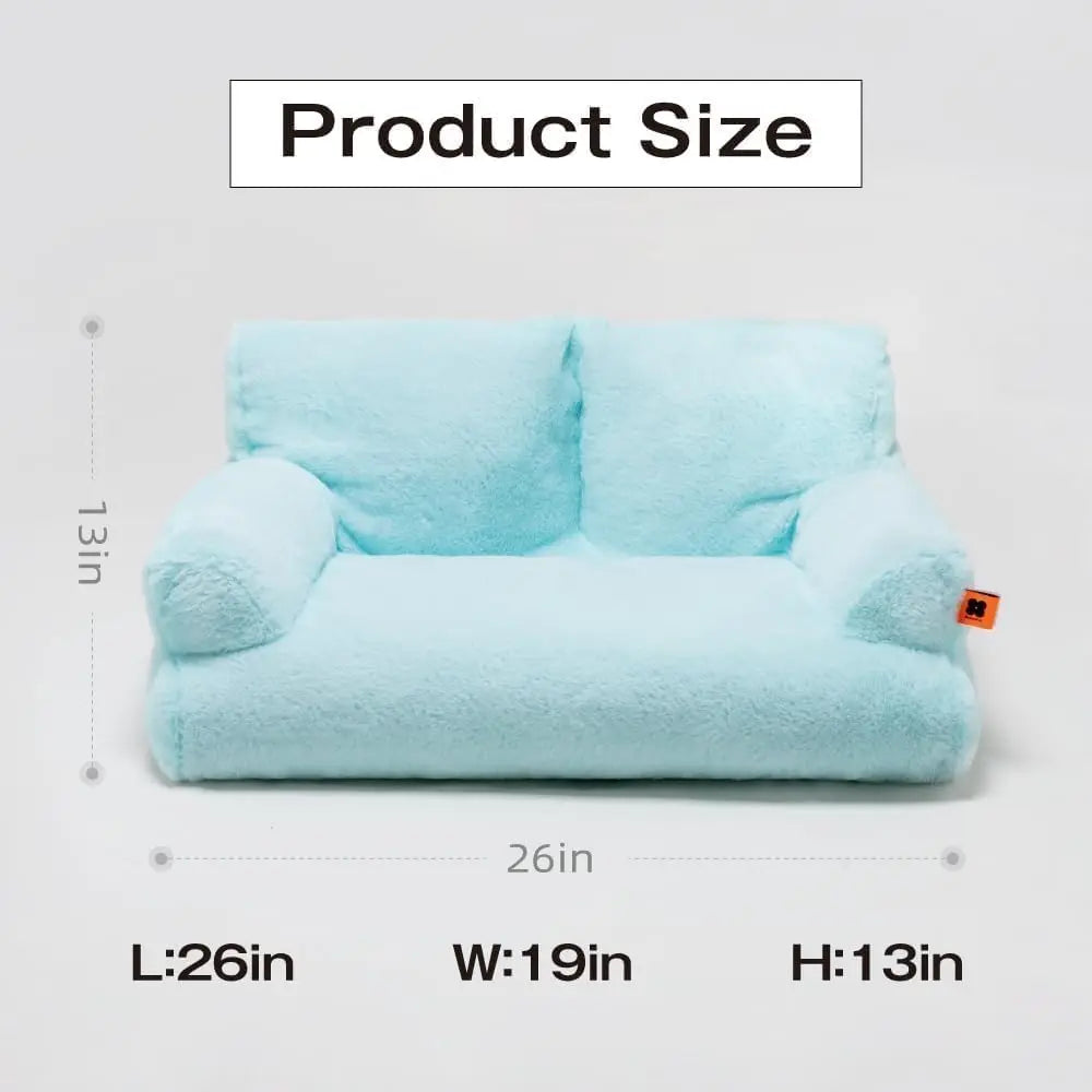 Mewoofun Fluffy Pet Couch Bed for Cats and Small Dogs