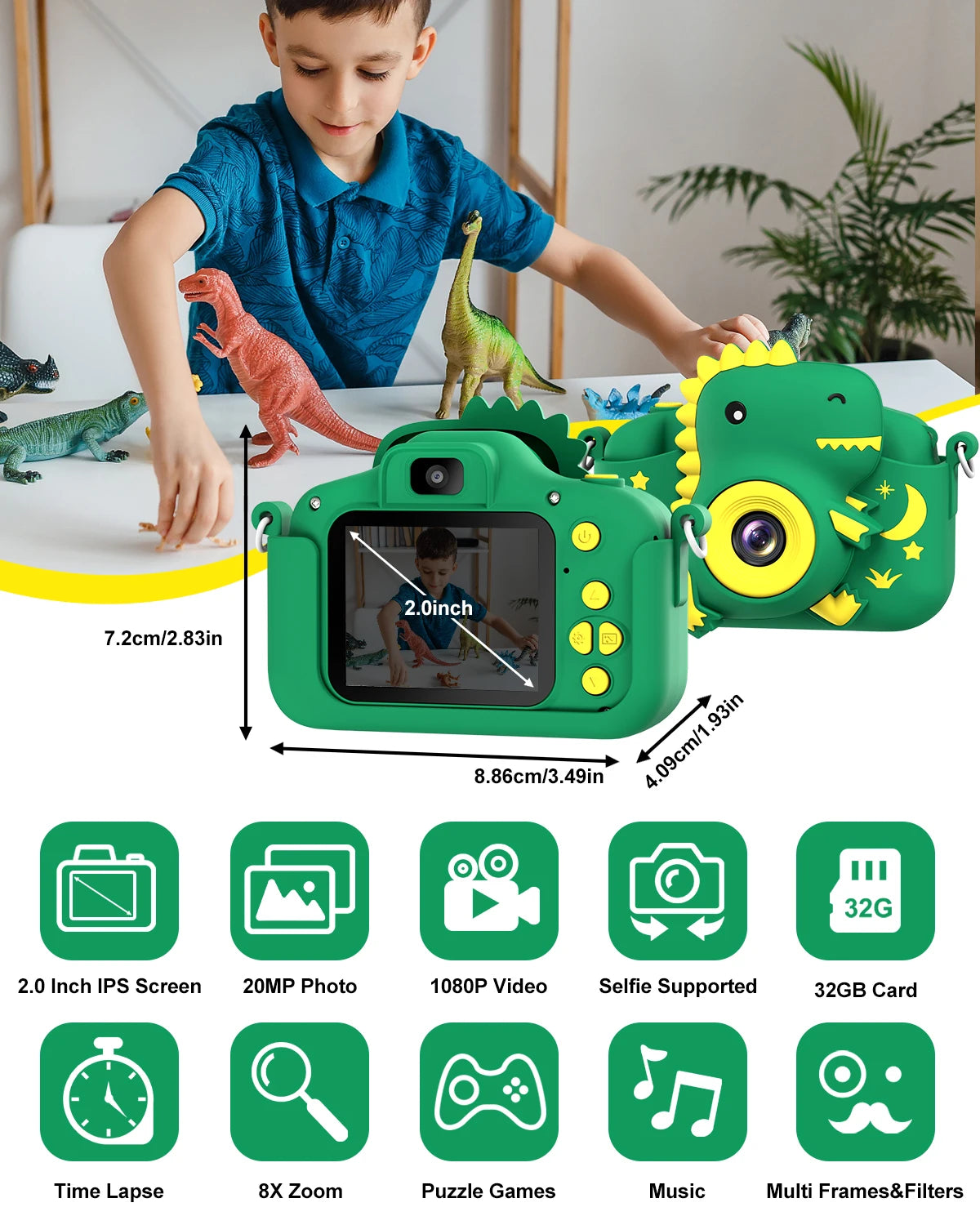 Kids Digital Camera with 1080P Video & 20MP Photos
