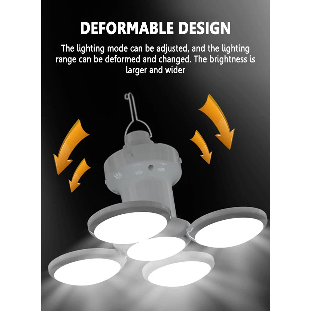 LED Solar Rechargeable Camping Lantern with 5 Light Modes