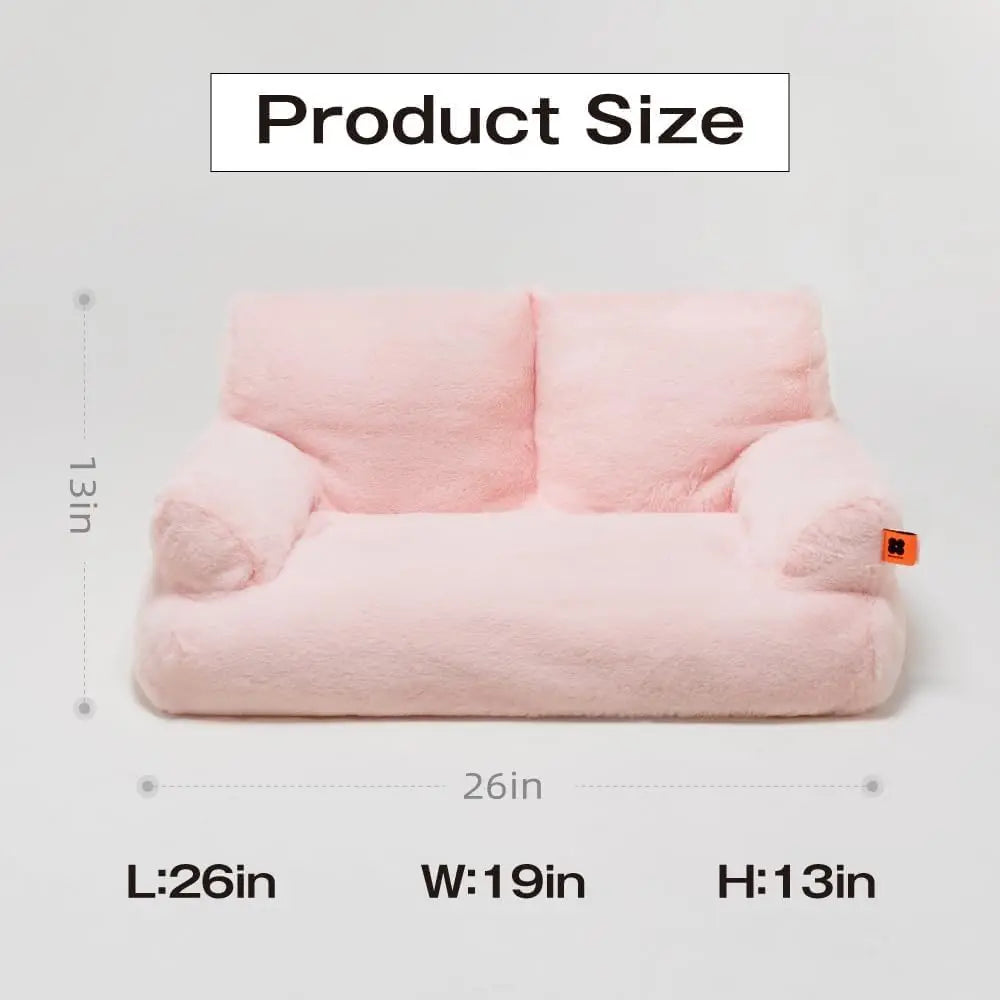 Mewoofun Fluffy Pet Couch Bed for Cats and Small Dogs