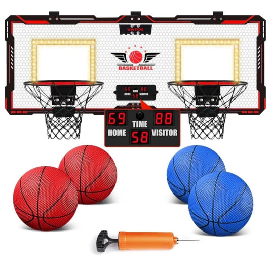 VATOS Electronic Mini Basketball Hoop Set with Scoreboard and 4 Balls