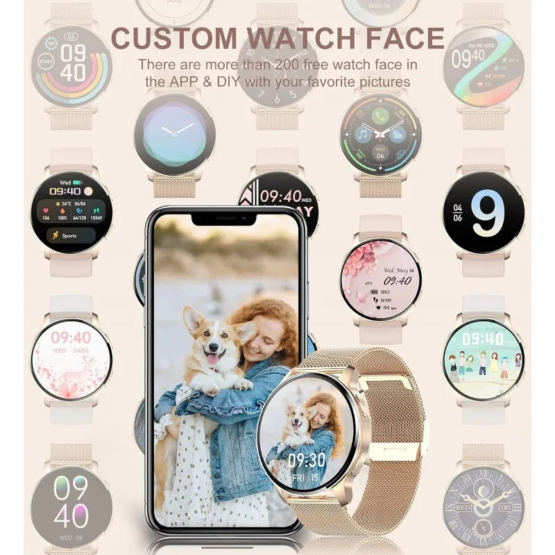 Women's Smartwatch with Bluetooth Calling and Health Tracking