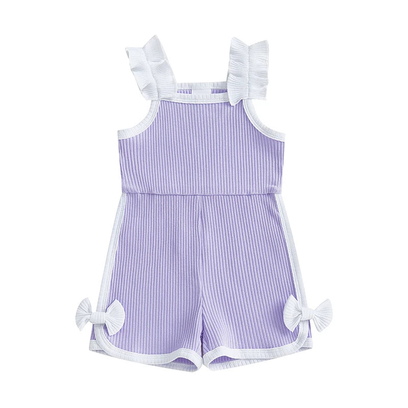 Toddler Girls Ruffle Bow Summer Romper