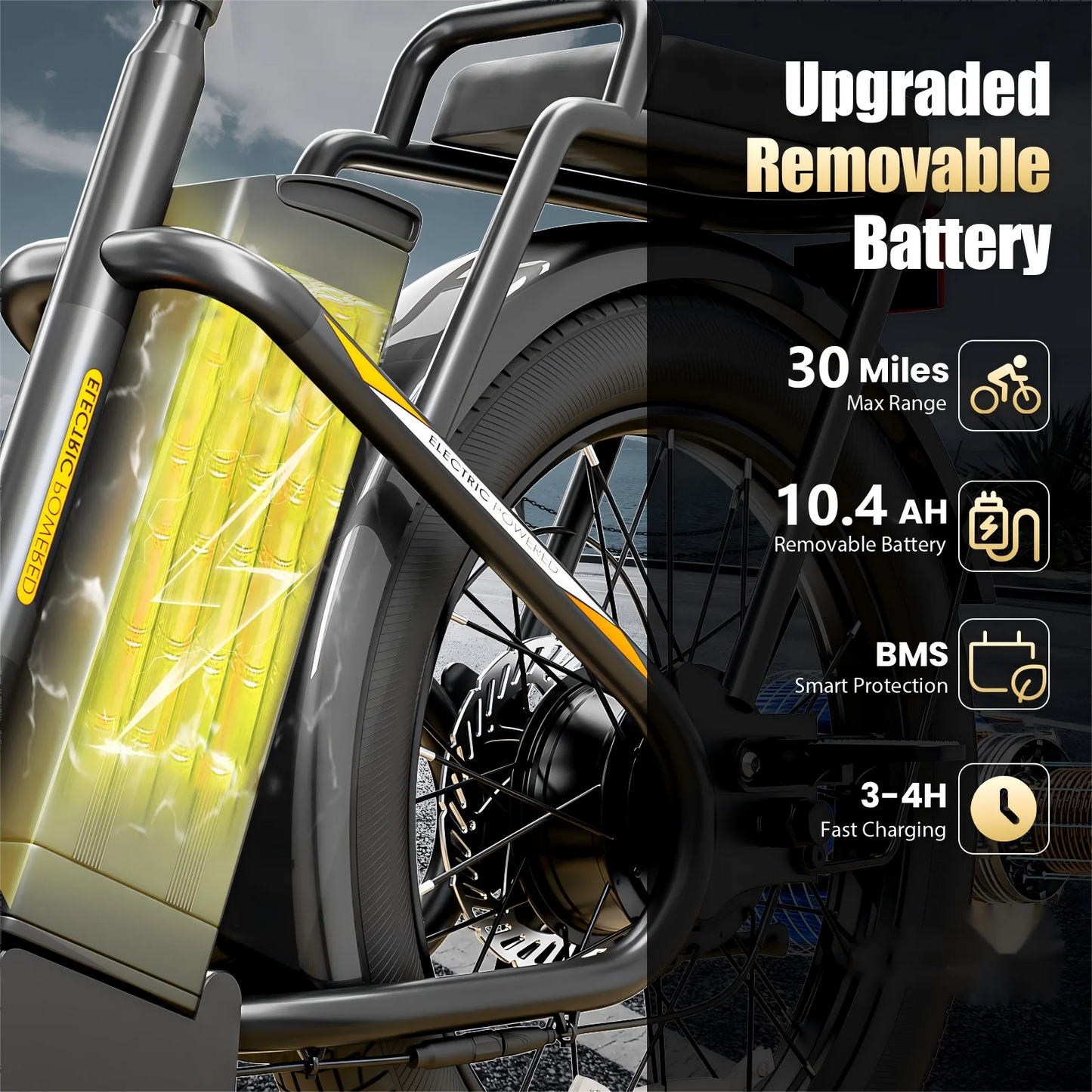 Electric Scooter with Fat Tires and Dual Seats