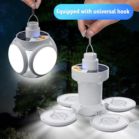 LED Solar Rechargeable Camping Lantern with 5 Light Modes