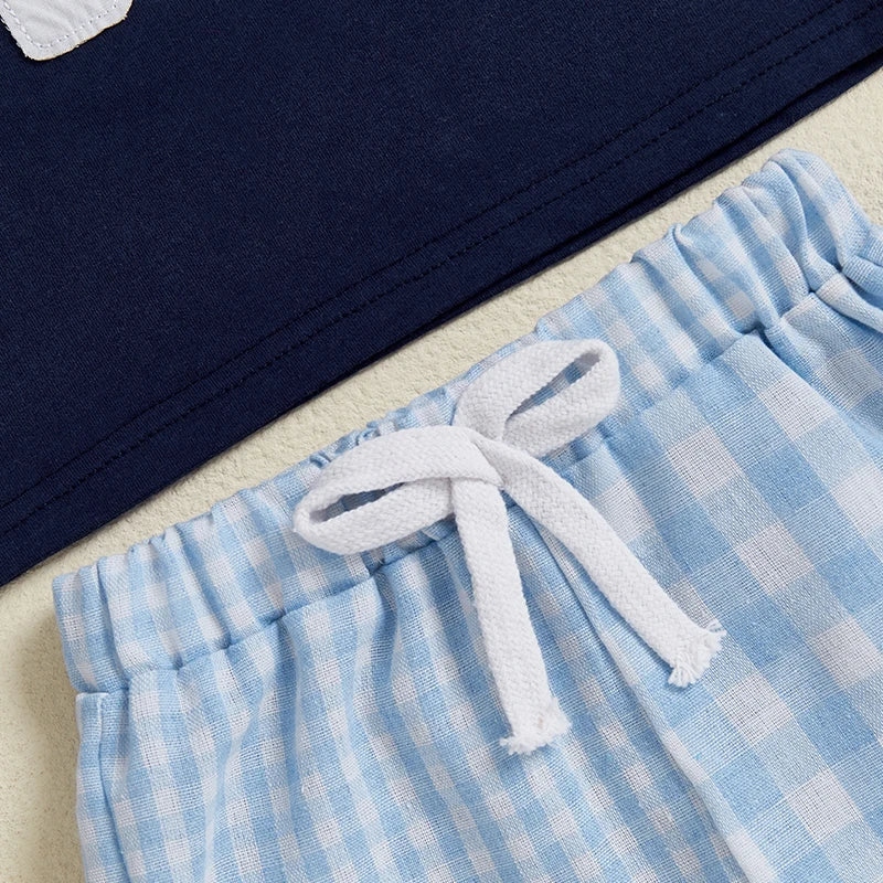 Toddler Boys 3 Piece Summer Tank Top Shorts and Hat Set