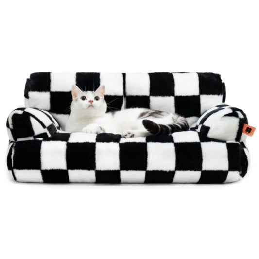 Mewoofun Fluffy Pet Couch Bed for Cats and Small Dogs