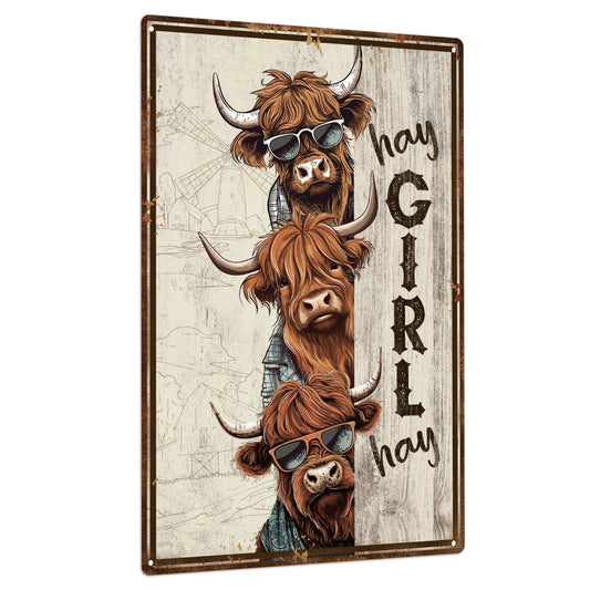 Vintage Yak Metal Tin Sign – Rustic Farmhouse Wall Decor