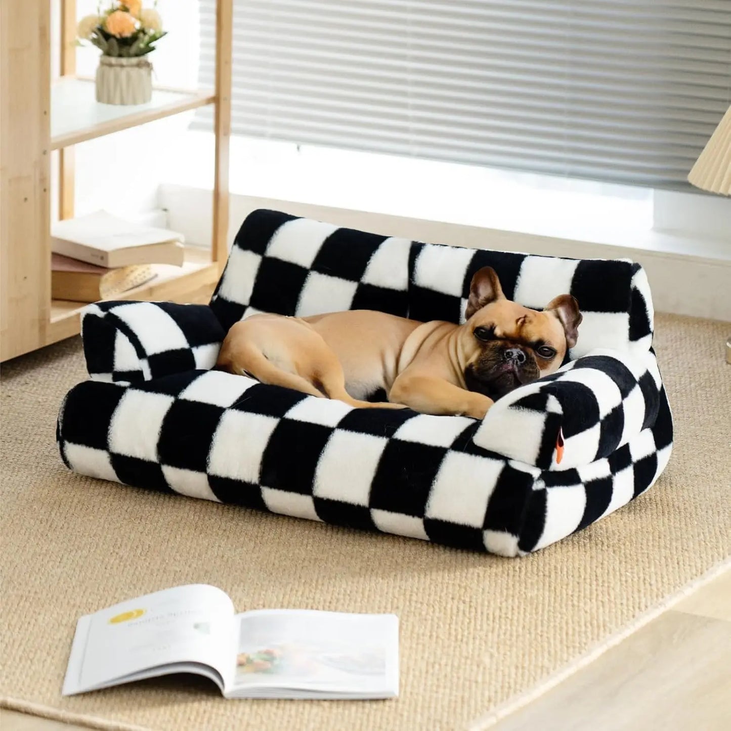 Mewoofun Fluffy Pet Couch Bed for Cats and Small Dogs