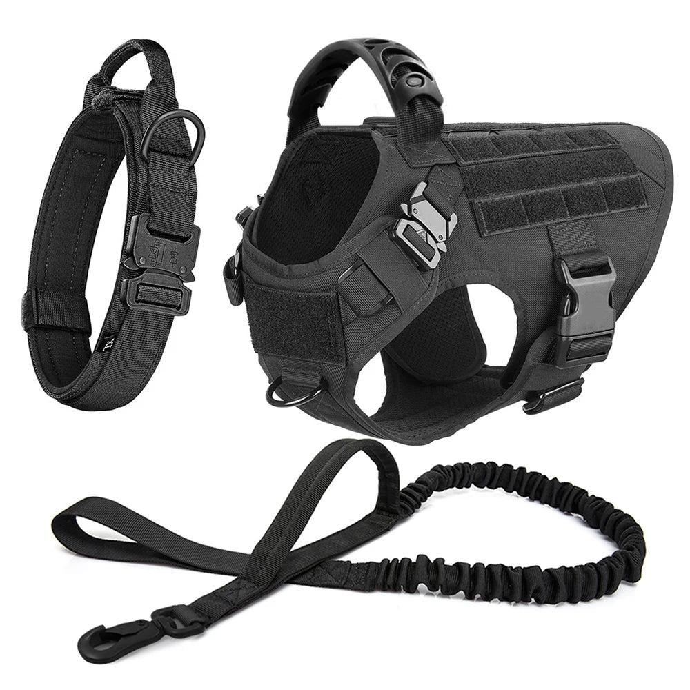 PETRAVEL Adjustable Dog Harness & Collar Set – Durable Nylon Vest with Quick Release & No-Pull Design