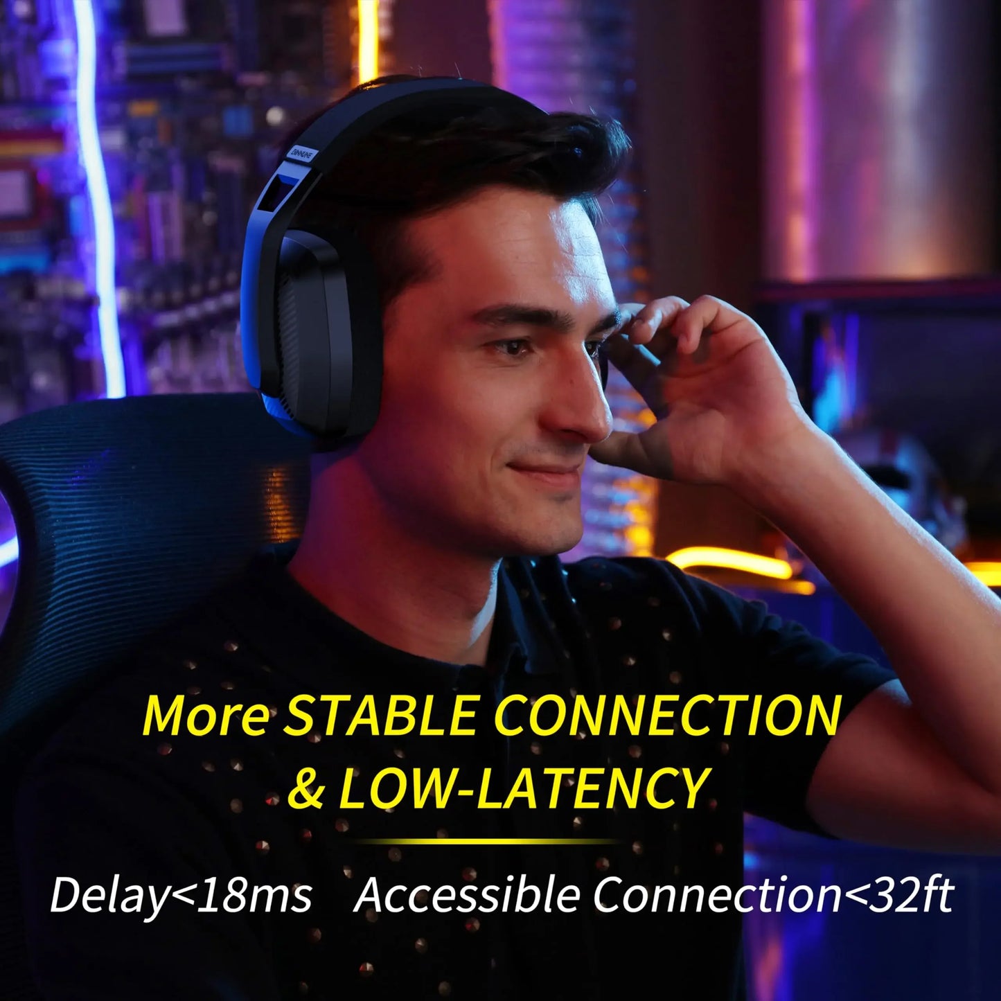 Bluetooth Gaming Headphones with Dual Mode and Noise Cancellation
