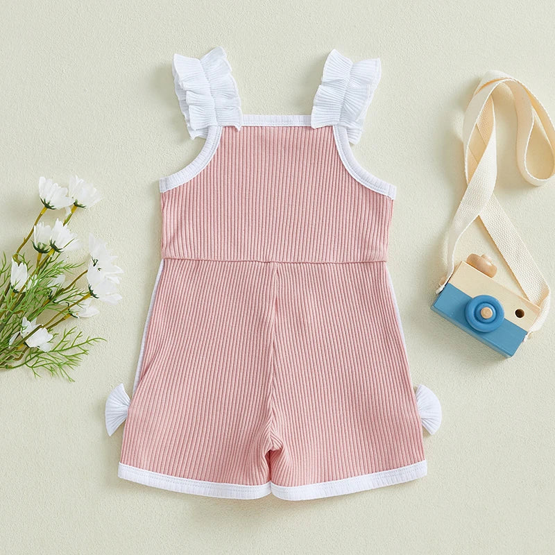 Toddler Girls Ruffle Bow Summer Romper