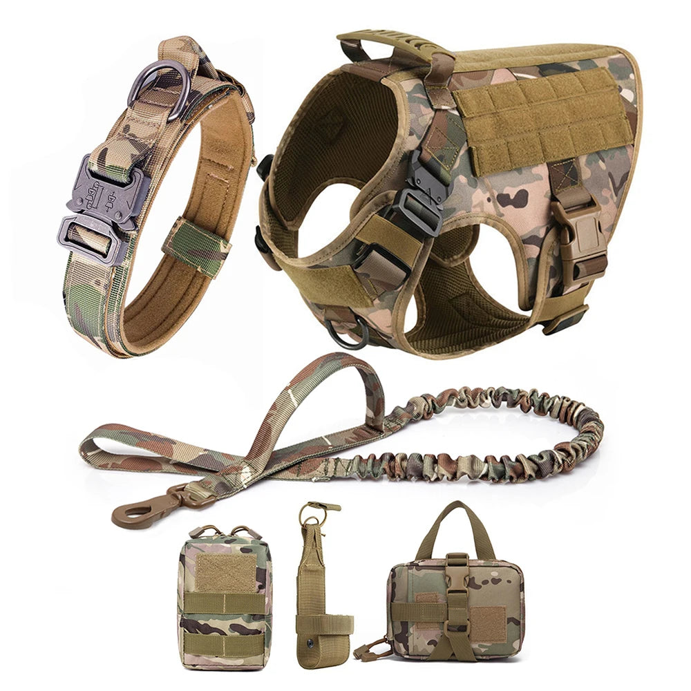 PETRAVEL Adjustable Dog Harness & Collar Set – Durable Nylon Vest with Quick Release & No-Pull Design