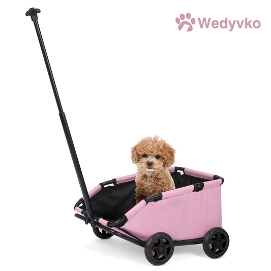 Lightweight Foldable Pet Stroller with 360° Rotating Wheels