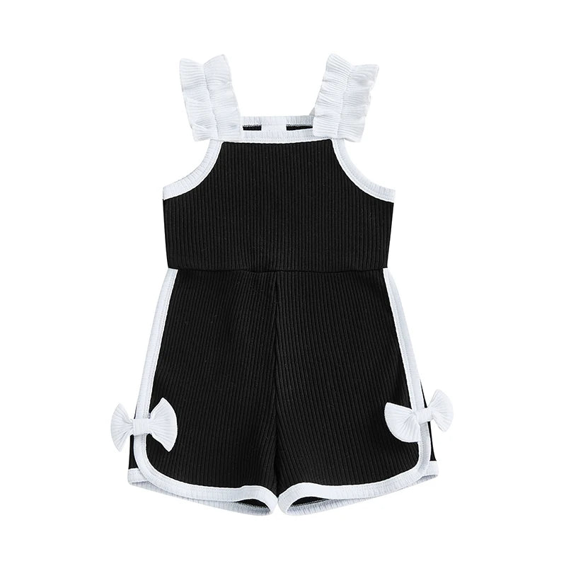Toddler Girls Ruffle Bow Summer Romper