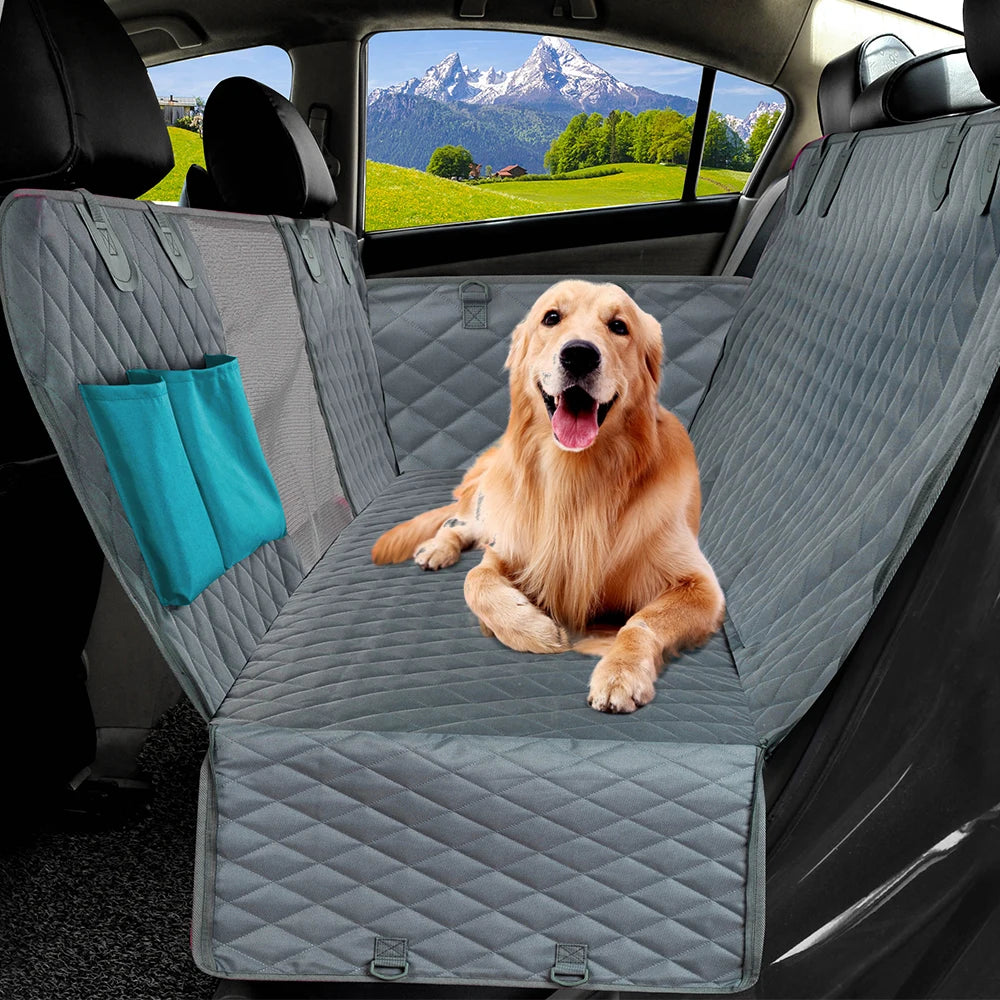 Waterproof Dog Car Seat Cover with Mesh Window