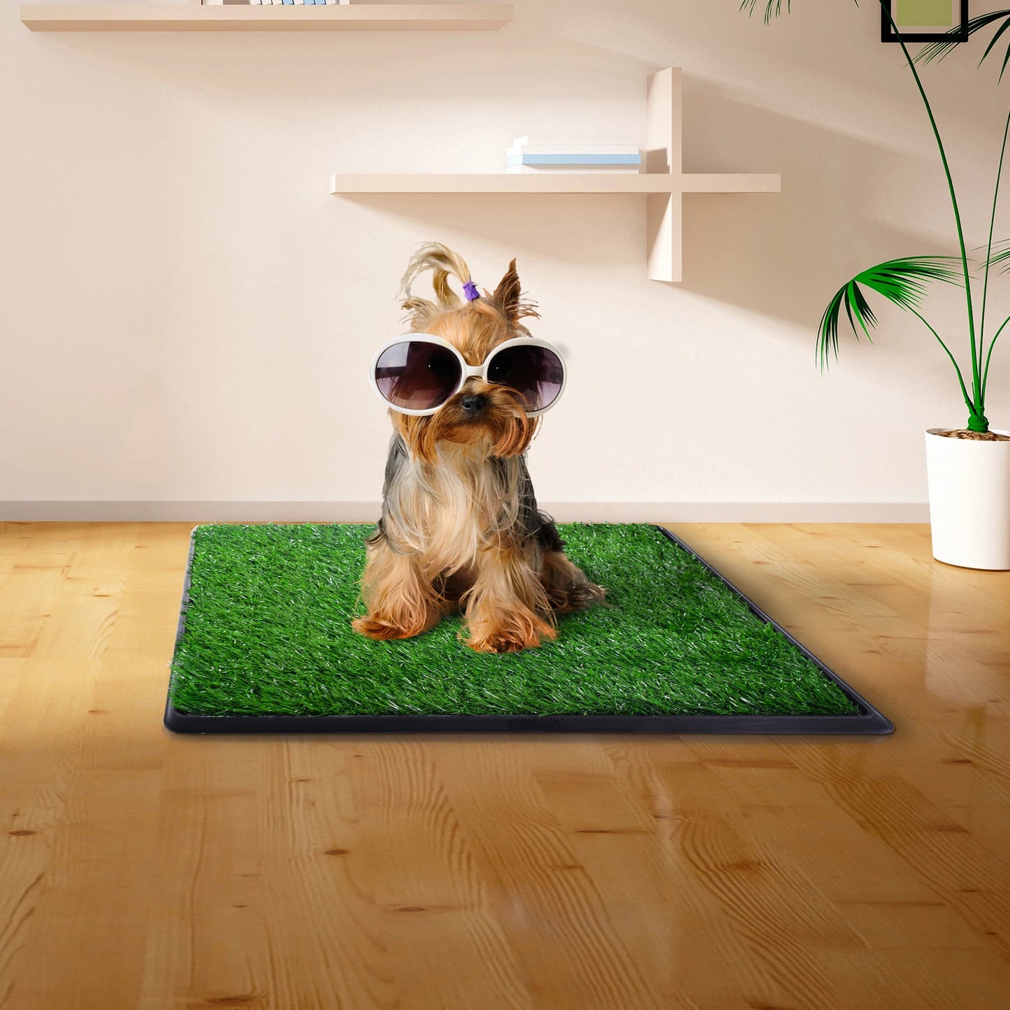 Artificial Grass Pet Potty Pad with Leak-Proof Tray