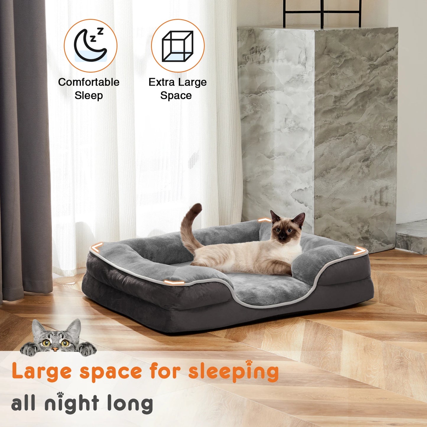 Orthopedic Memory Foam Pet Bed for Small Dogs and Cats