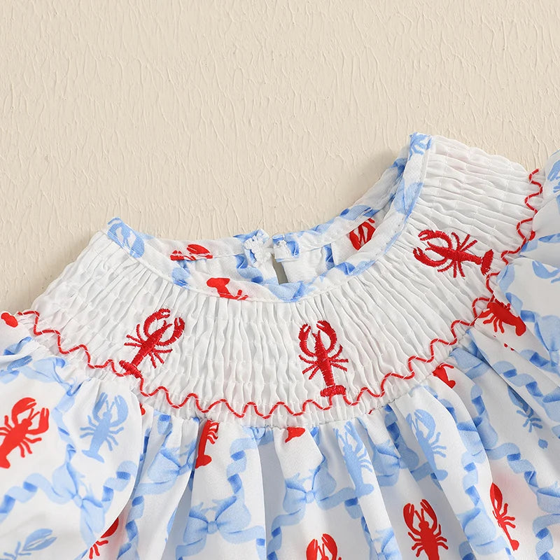 Toddler Girls Lobster Print Summer Dress