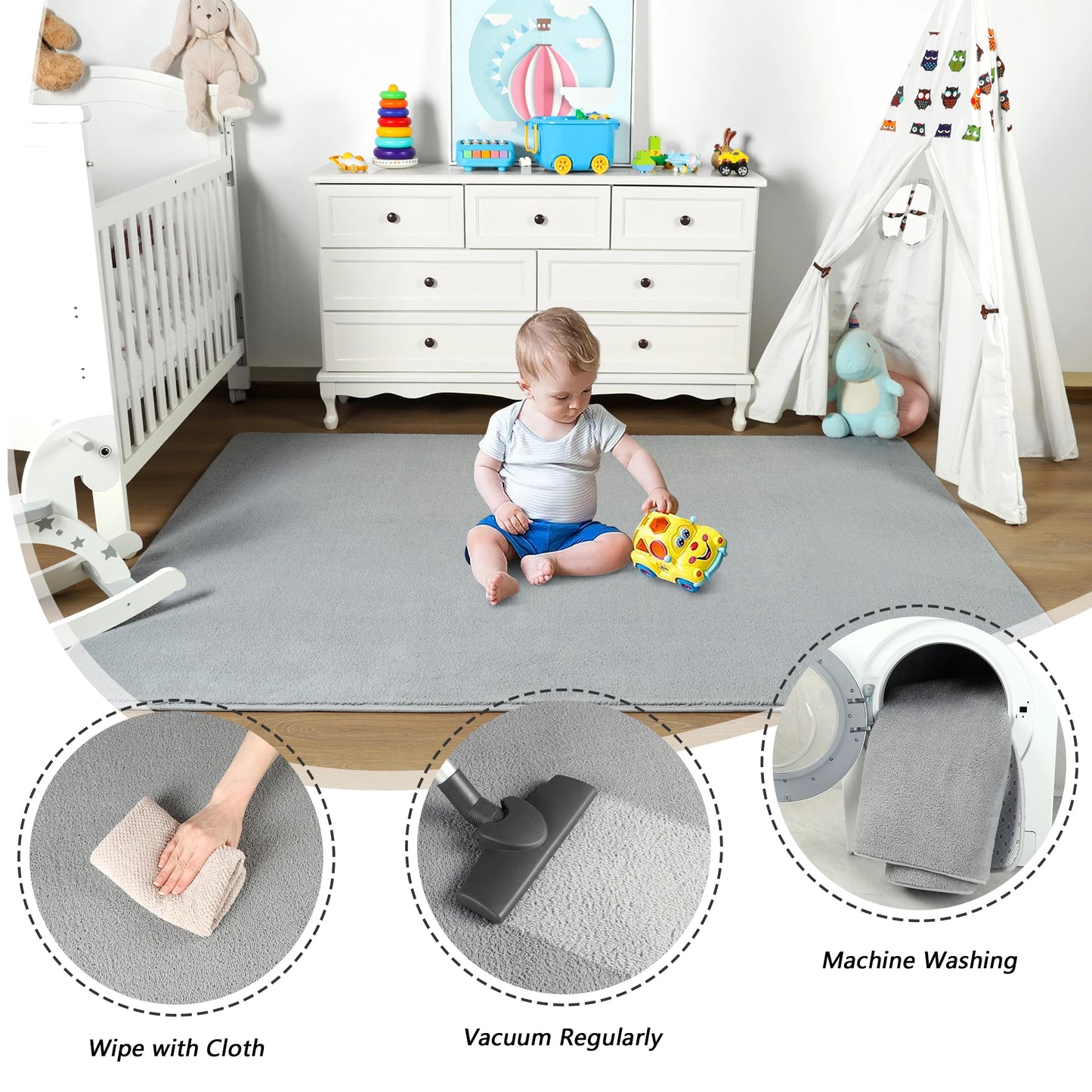 Soft & Nonslip Living Room Rug – Plush Floor Carpet for Home Decoration
