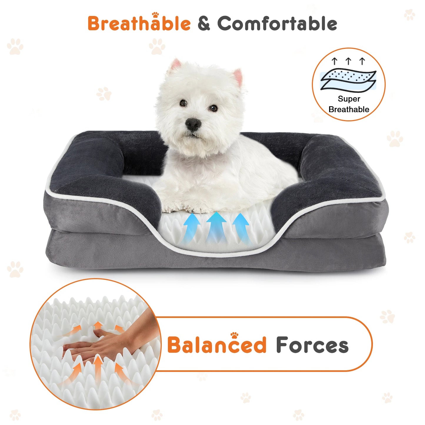 Orthopedic Memory Foam Pet Bed for Small Dogs and Cats