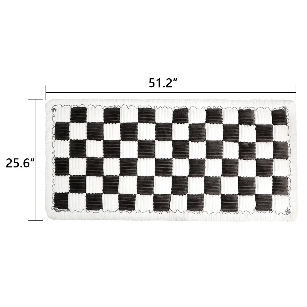 Washable Large Plaid Coral Fleece Pet Mat & Couch Cover