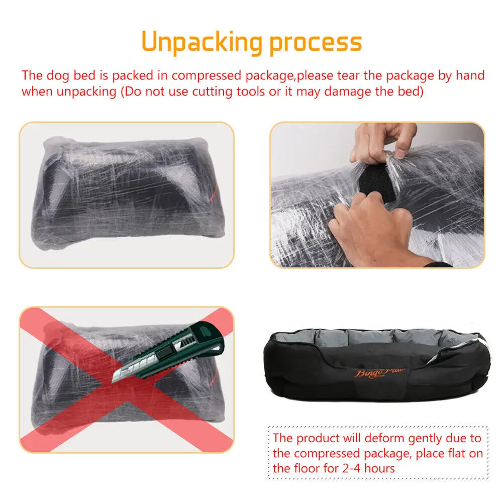 All-Season Calming Dog Bed with Removable Cushion