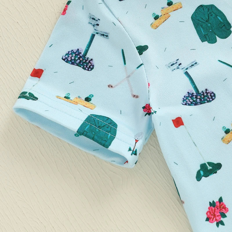 Toddler Boys Golf Print T-Shirt and Shorts Set