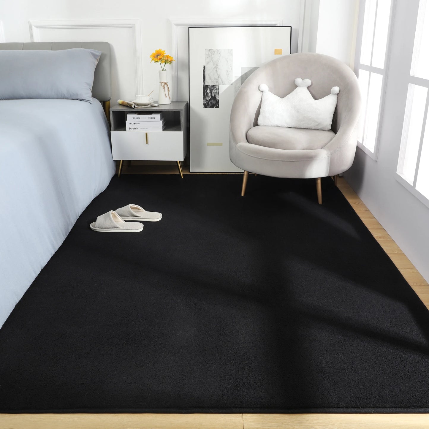 Soft & Nonslip Living Room Rug – Plush Floor Carpet for Home Decoration