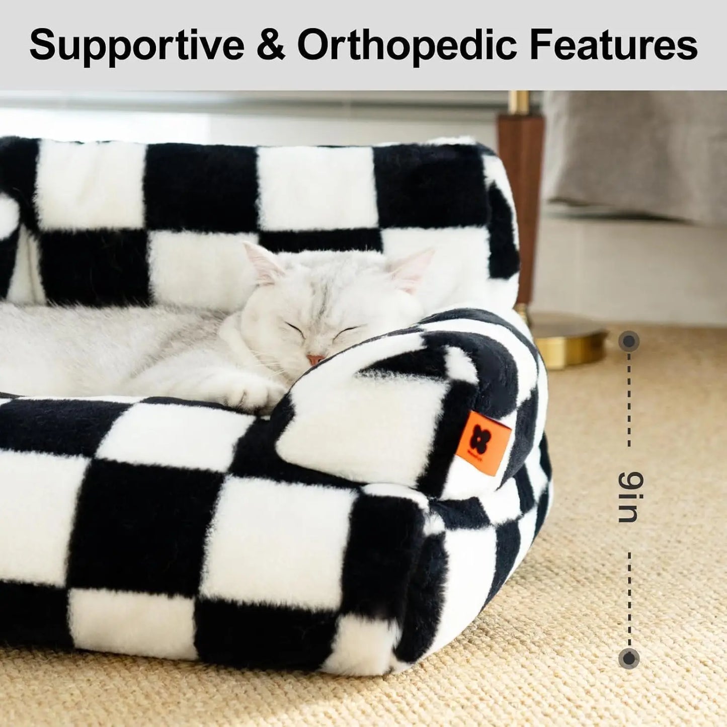 Mewoofun Fluffy Pet Couch Bed for Cats and Small Dogs