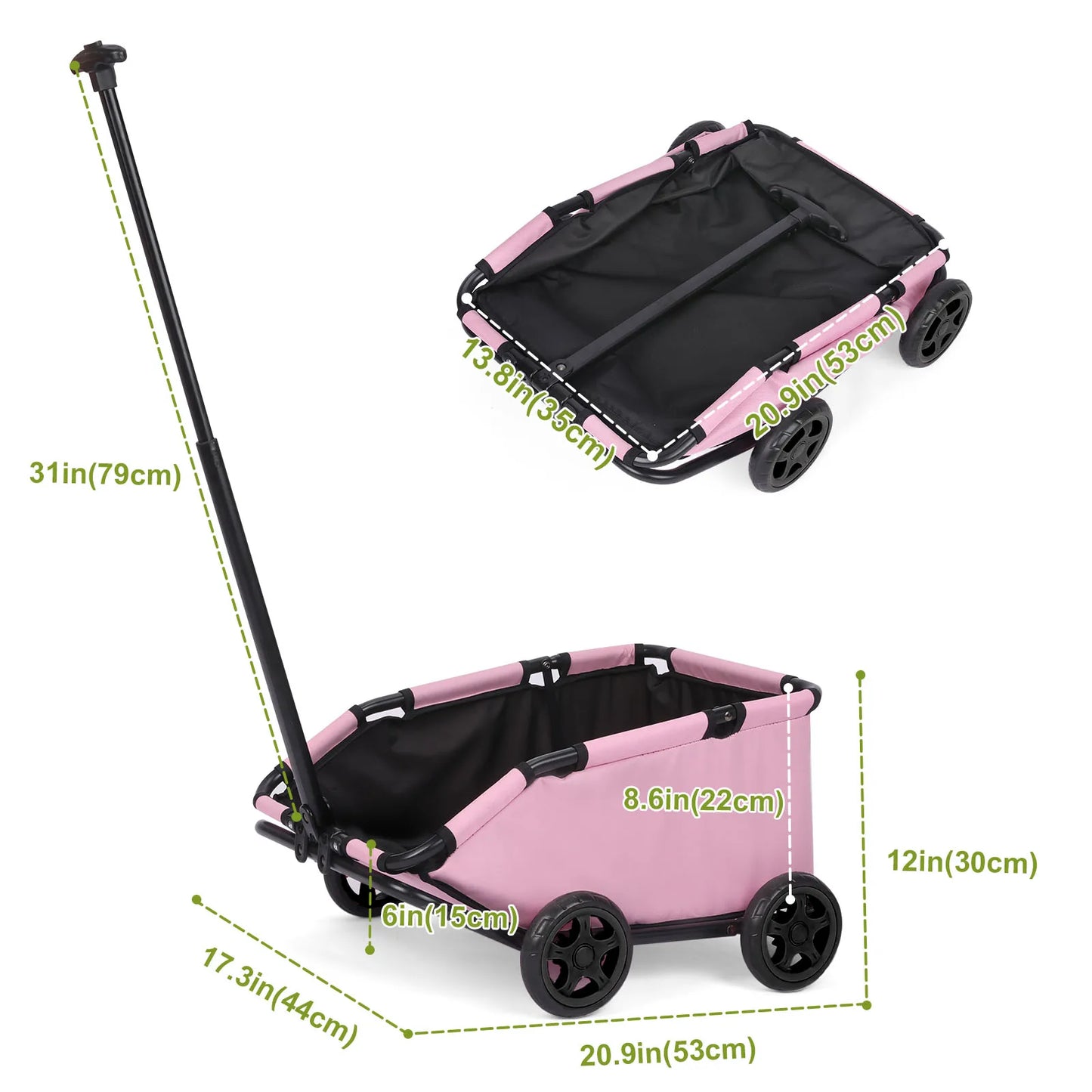 Lightweight Foldable Pet Stroller with 360° Rotating Wheels