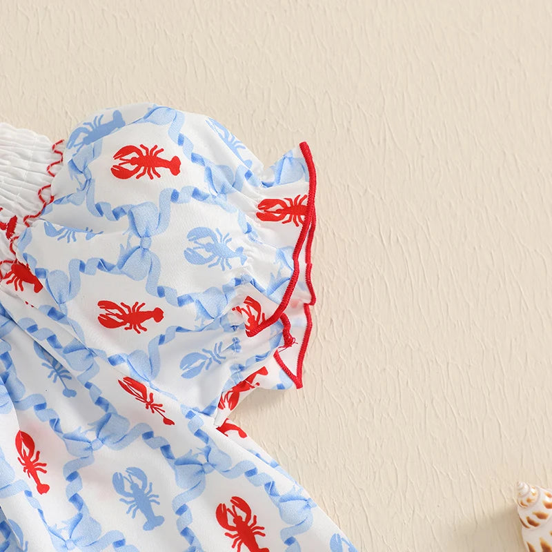 Toddler Girls Lobster Print Summer Dress