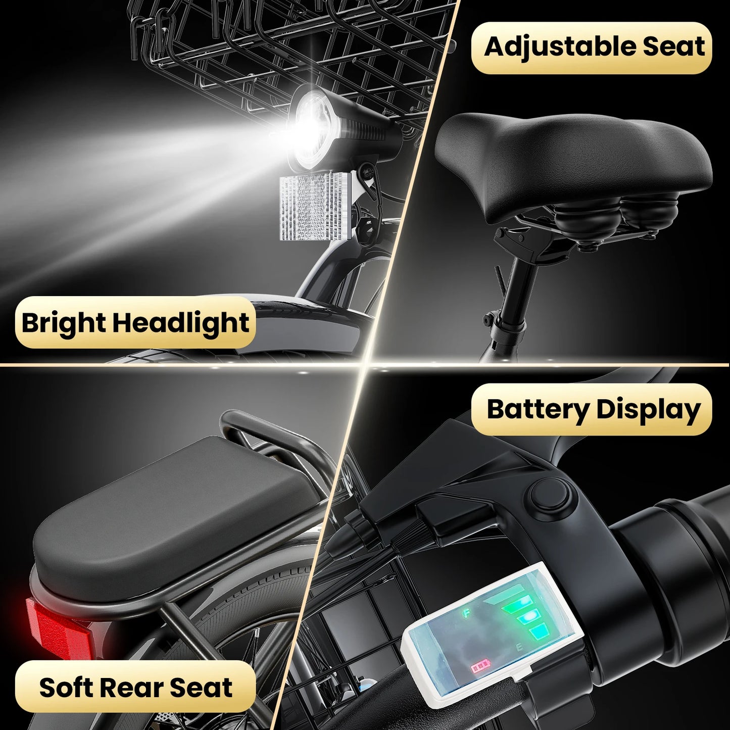 Electric Scooter with Fat Tires and Dual Seats