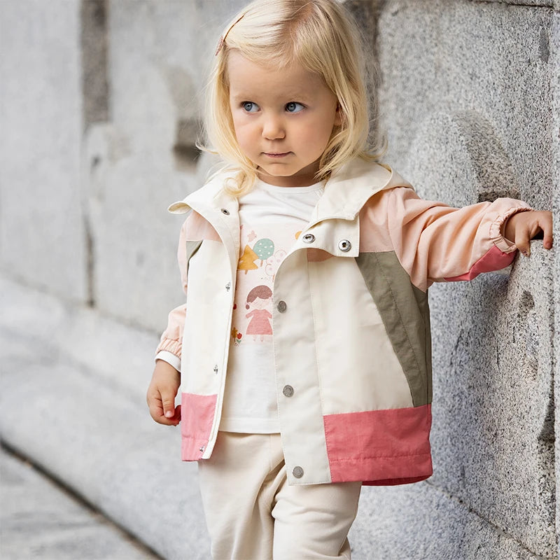 Girls Heavyweight Hooded Patchwork Jacket