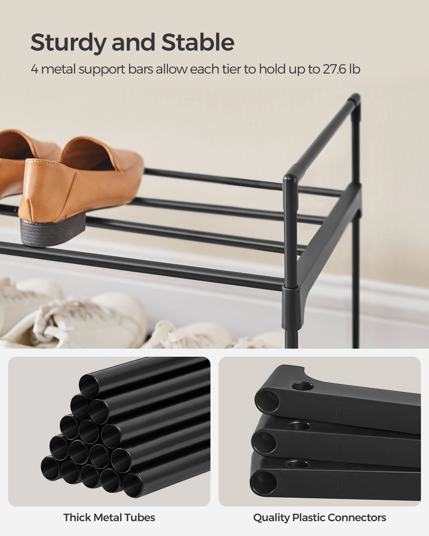3 Tier Metal Shoe Rack Organizer