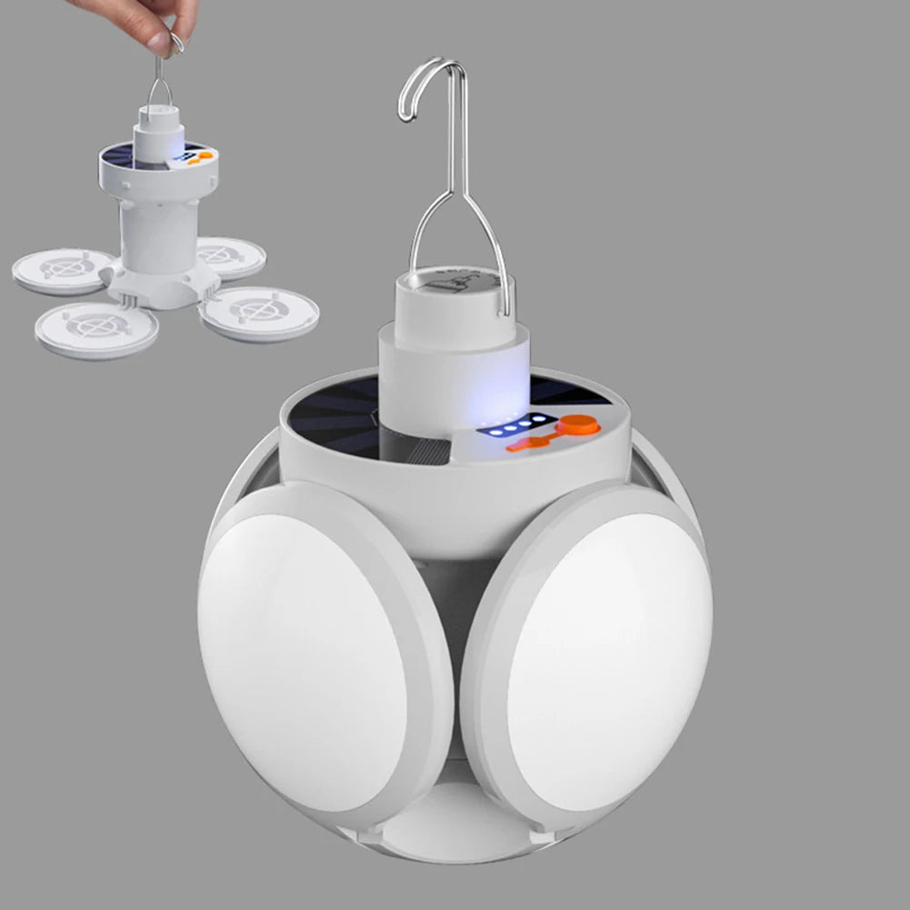 LED Solar Rechargeable Camping Lantern with 5 Light Modes