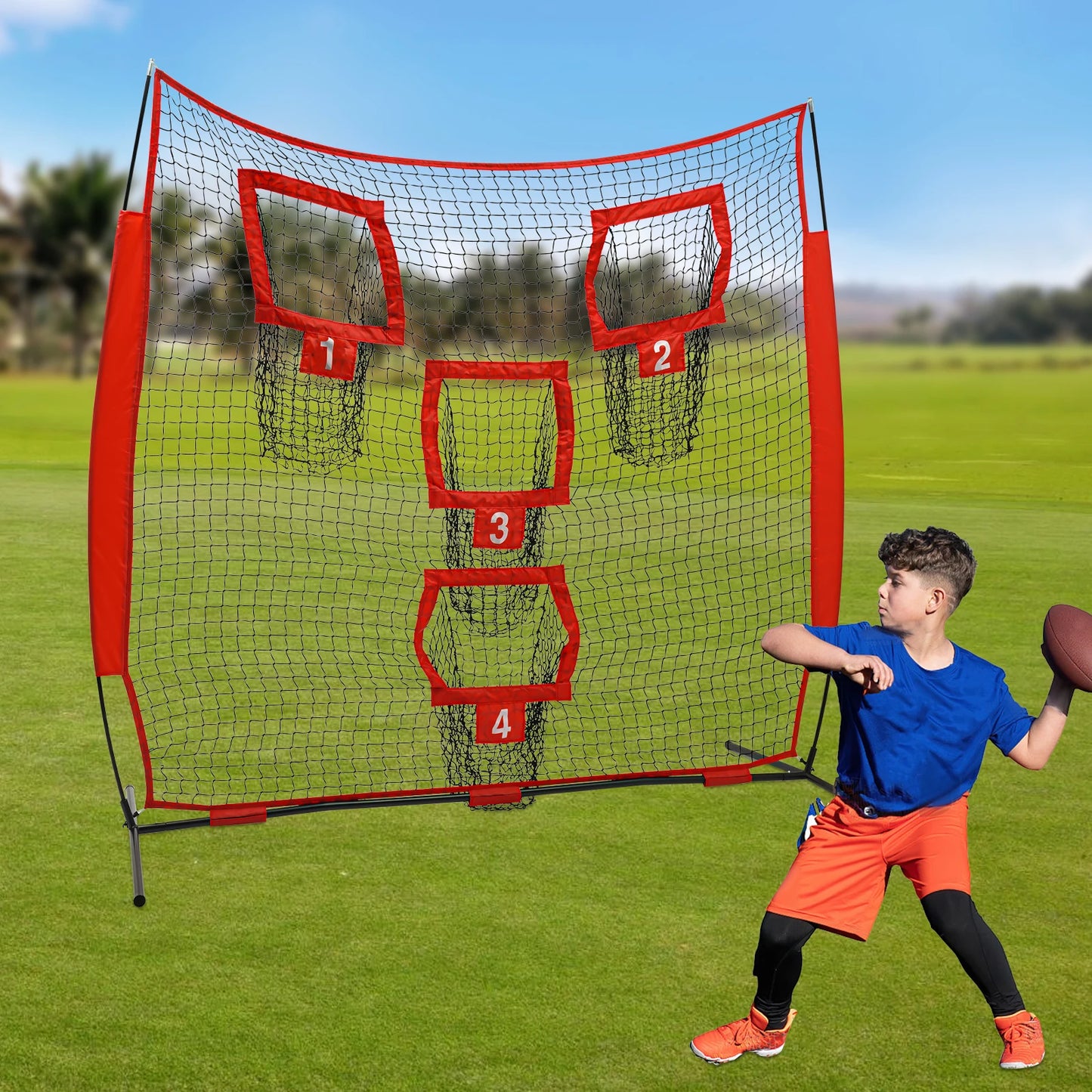 Football Training Target Net with 4 Pockets