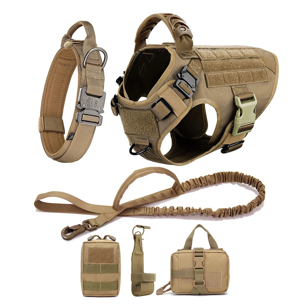 PETRAVEL Adjustable Dog Harness & Collar Set – Durable Nylon Vest with Quick Release & No-Pull Design